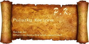 Pulszky Korinna névjegykártya